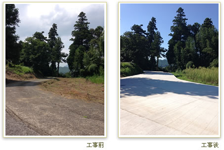 妻垣神社　念願の参宮線の道路拡張完成しました